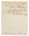 (AMERICAN REVOLUTION--PRELUDE.) Trumbull, Joseph. Letter of support from the Committee of Correspondence of Norwich to Boston.